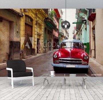 Bild på Classic old car on streets of Havana Cuba